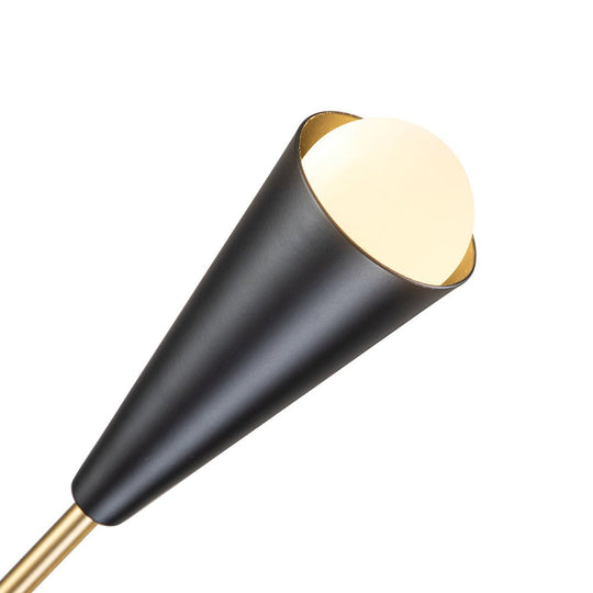 Pendantlightie-Mid-Century 10-Light Black Gold Sputnik Chandelier-Chandeliers--