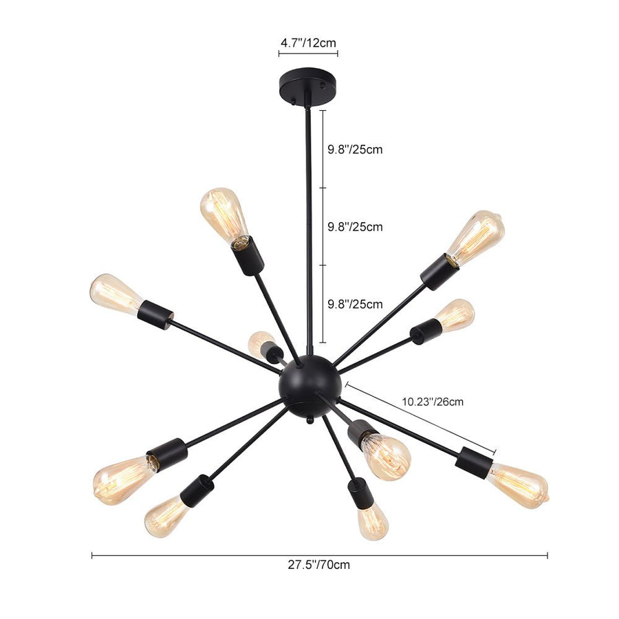 Mid-Century Modern 10-Light Sputnik Chandelier | Sputnik Light Fitting ...