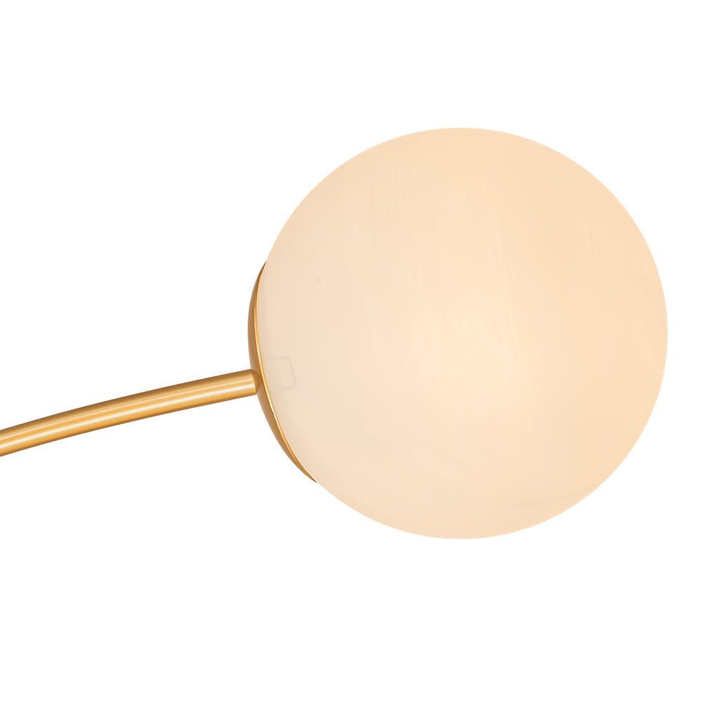 Pendantlightie-Mid-Century 12-Light Sputnik Opal Glass Globe Semi Flush Ceiling Light-Semi Flush Mount--