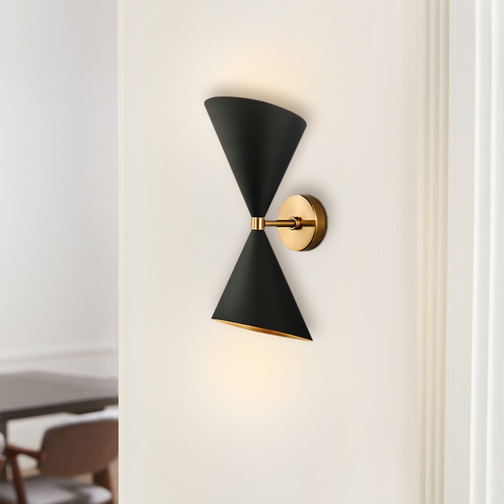 Pendantlightie-Mid-Century 2-Light Up And Down Double Cone Armed Wall Sconce-Wall Light--