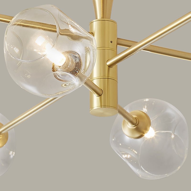 Pendantlightie-Mid-Century 6-Light Open Glass Globe Sputnik Semi Flush Ceiling Light-Semi Flush Mount--