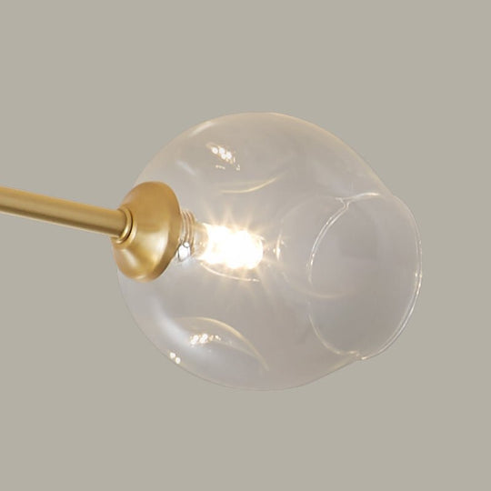 Pendantlightie-Mid-Century 6-Light Open Glass Globe Sputnik Semi Flush Ceiling Light-Semi Flush Mount--