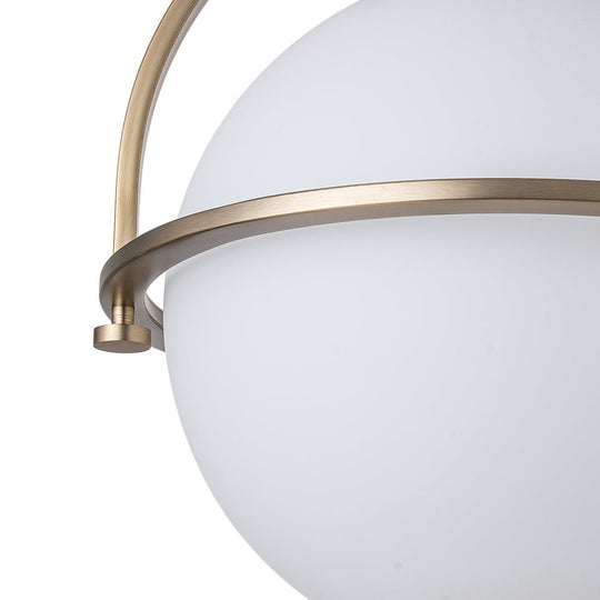Pendantlightie-Mid-Century Modern 1-Light Glass Globe Semi Flush Mount-Semi Flush Mount-Brass-