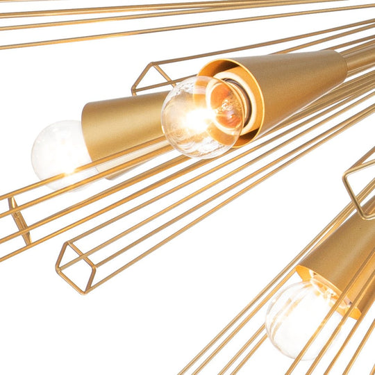 Pendantlightie-Mid-Century Modern 10-Light Sunburst Sputnik Chandelier-Chandeliers-Brass-