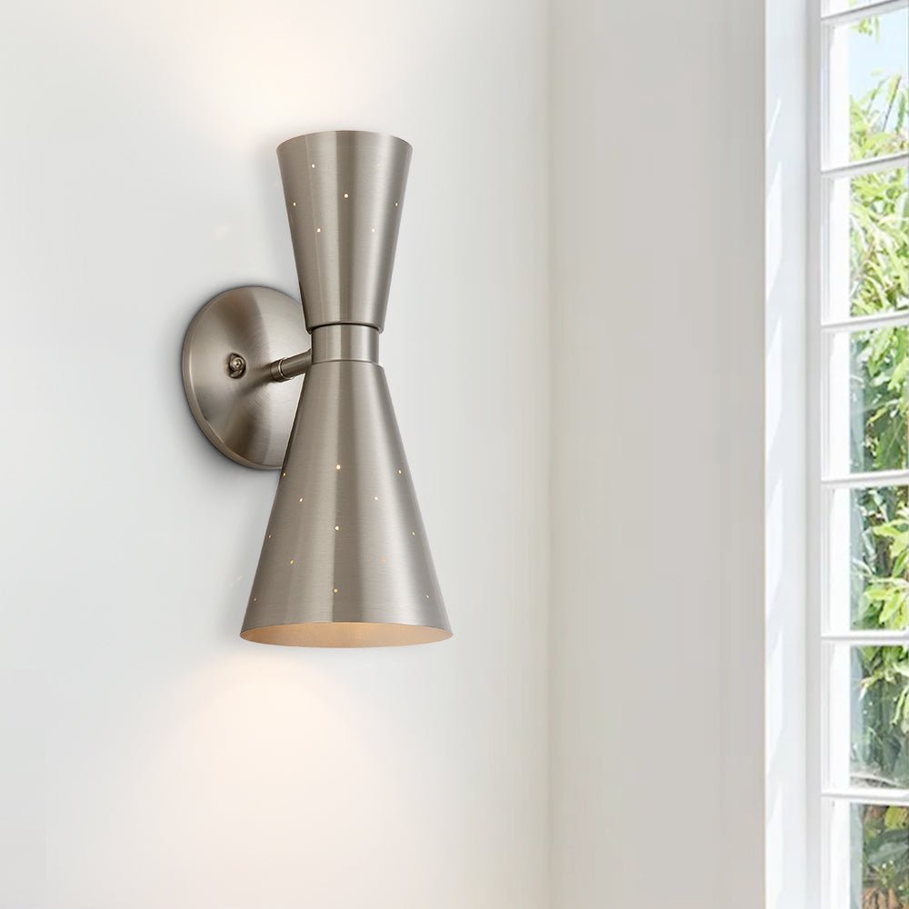 Pendantlightie-Mid-Century Modern 2-Light Starry Hourglass Wall Sconce-Wall Light-Nickel-