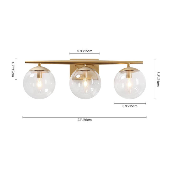 Pendantlightie-Mid-Century Modern 3-Light Glass Globe Vanity Light-Wall Light--