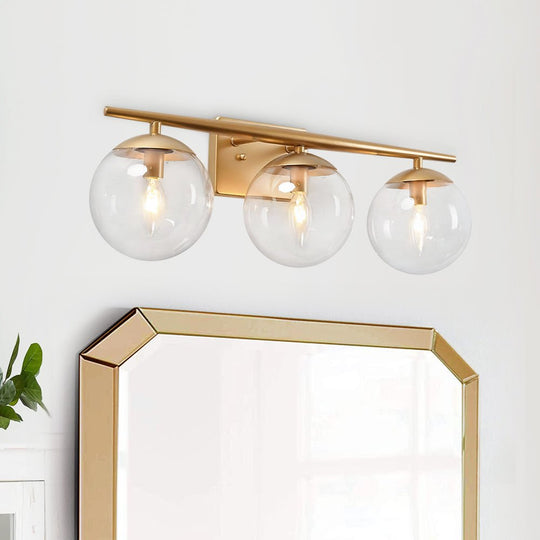 Pendantlightie-Mid-Century Modern 3-Light Glass Globe Vanity Light-Wall Light--