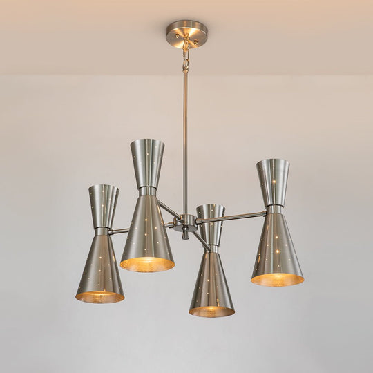 Pendantlightie-Mid-Century Modern 8-Light Hourglass Chandelier-Chandeliers--