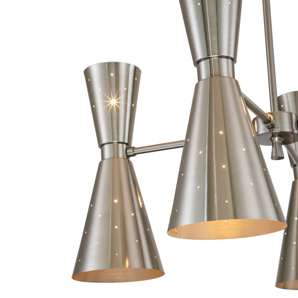 Pendantlightie-Mid-Century Modern 8-Light Hourglass Chandelier-Chandeliers--