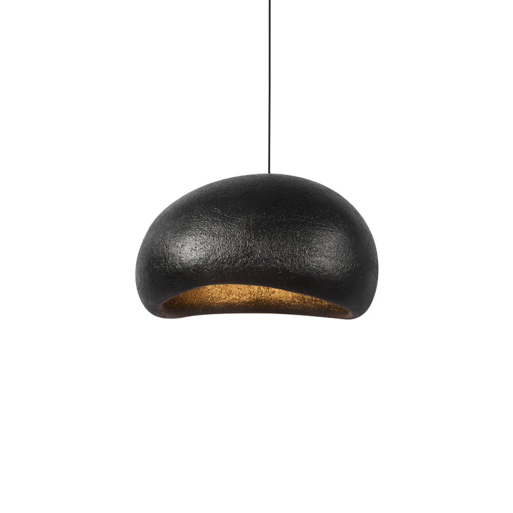 Pendantlightie-Minimalist 1-Light Oval Wabi Sabi Handmade Pendant Light-Pendants-Gray-15.7 in (40 cm)