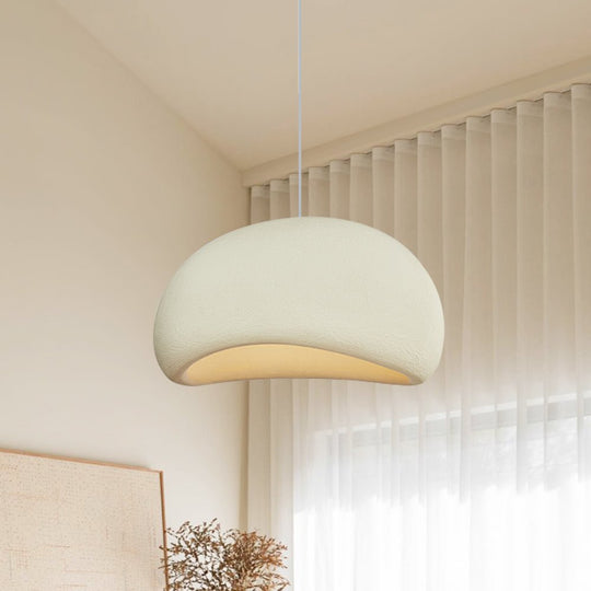 Pendantlightie-Minimalist 1-Light Oval Wabi Sabi Handmade Pendant Light-Pendants-White-15.7 in (40 cm)