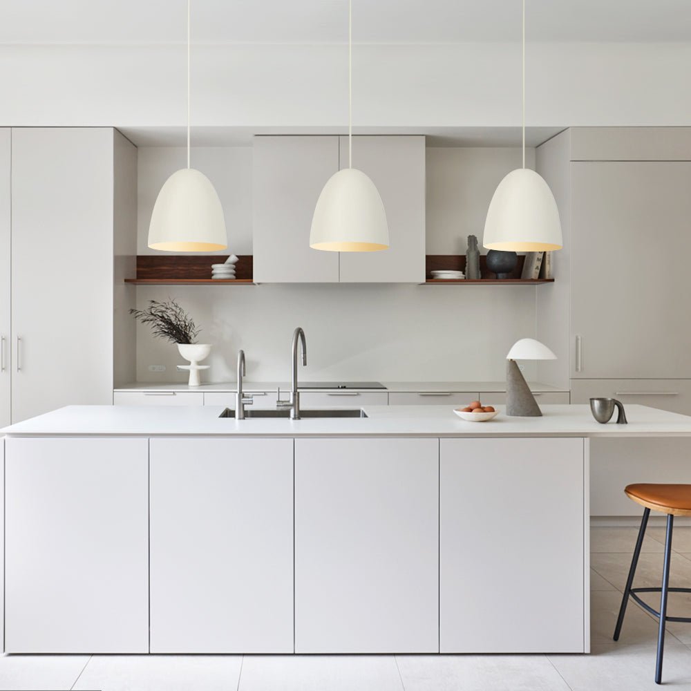 Pendantlightie-Minimalist 1-Light Single Chalk Dome Pendant Light-Pendants-White-
