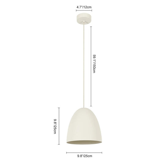 Pendantlightie-Minimalist 1-Light Single Chalk Dome Pendant Light-Pendants-White-