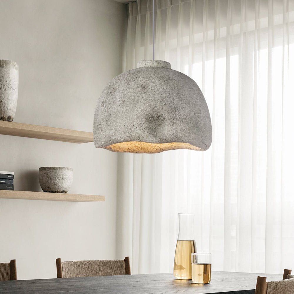 Pendantlightie-Minimalist 1-Light Wabi Sabi Dome Pendant For Dining Table-Pendants-Gray-Small