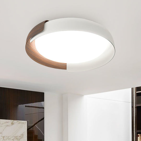 Pendantlightie-Minimalist Contrast Color Overlapping Round Led Ceiling Light-Flush Mount-Cool White Light-White