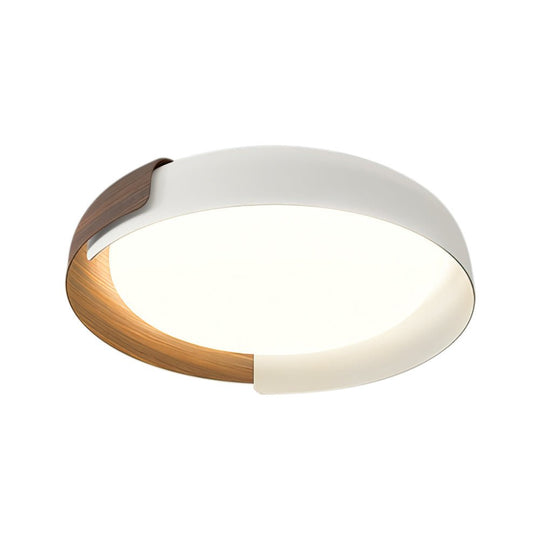 Pendantlightie-Minimalist Contrast Color Overlapping Round Led Ceiling Light-Flush Mount-Warm White Light-White