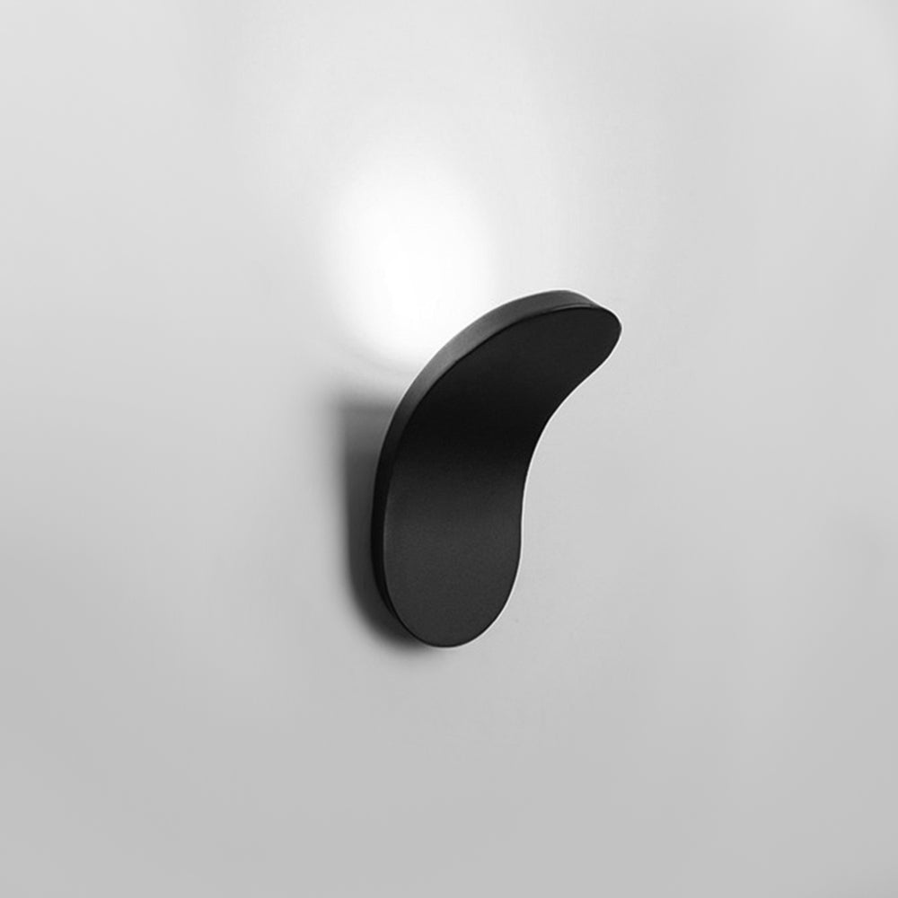 Pendantlightie-Minimalist Curved Led Wall Sconce Bedside-Wall Light-Black-6000K