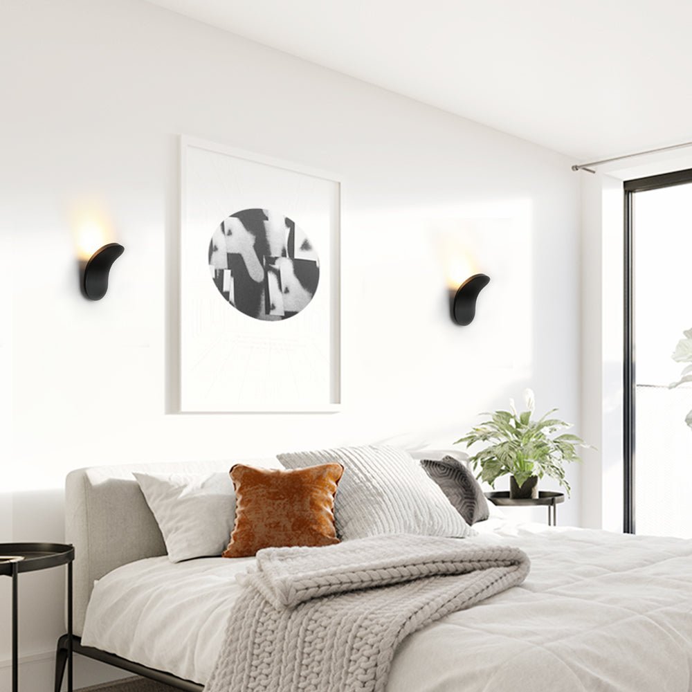 Pendantlightie-Minimalist Curved Led Wall Sconce Bedside-Wall Light-White-6000K