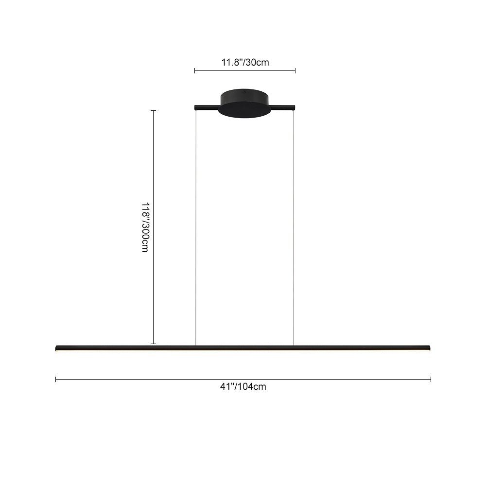 Pendantlightie-Minimalist Dimmable Led Linear Island Pendant Light For Dining Table-Pendants-Black-