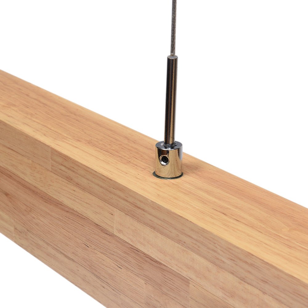Pendantlightie-Minimalist Dimmable Linear Led Pendant With Wood Accent-Pendants--