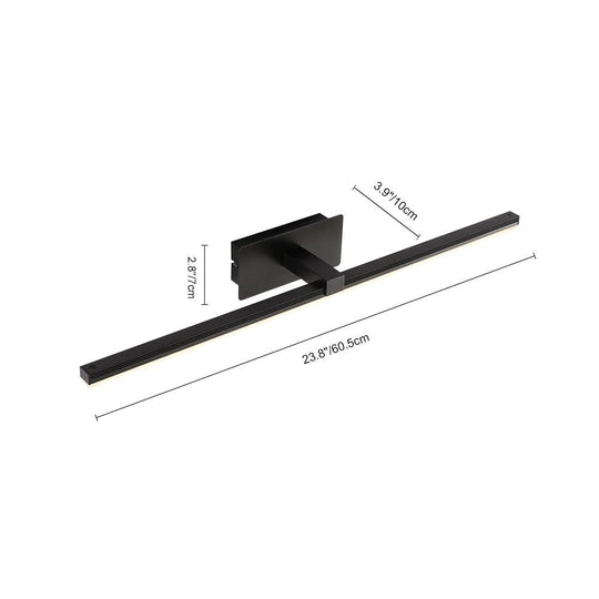 Pendantlightie-Minimalist Ultra Thin Led Bath Bar Bathroom Vanity Light Warm Light-Wall Light-Black-15.9 in (40.5 cm)
