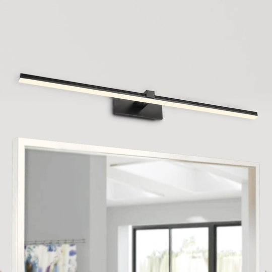 Pendantlightie-Minimalist Ultra Thin Led Bath Bar Bathroom Vanity Light Warm Light-Wall Light-Black-31.7 in (80.5 cm)