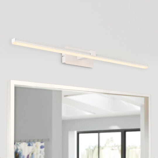 Pendantlightie-Minimalist Ultra Thin Led Bath Bar Bathroom Vanity Light Warm Light-Wall Light-White-23.8 in (60.5 cm)