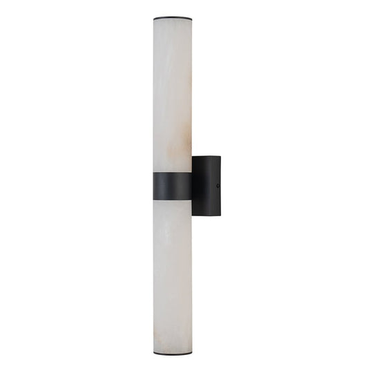 Pendantlightie-Modern 1-Light Cylinder Led Marble Vanity Light-Wall Light-Black-