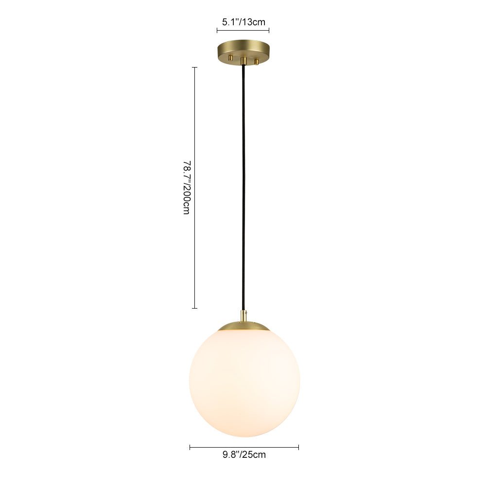Pendantlightie-Modern 1-Light Glass Globe Pendant Light-Pendants-Opal-