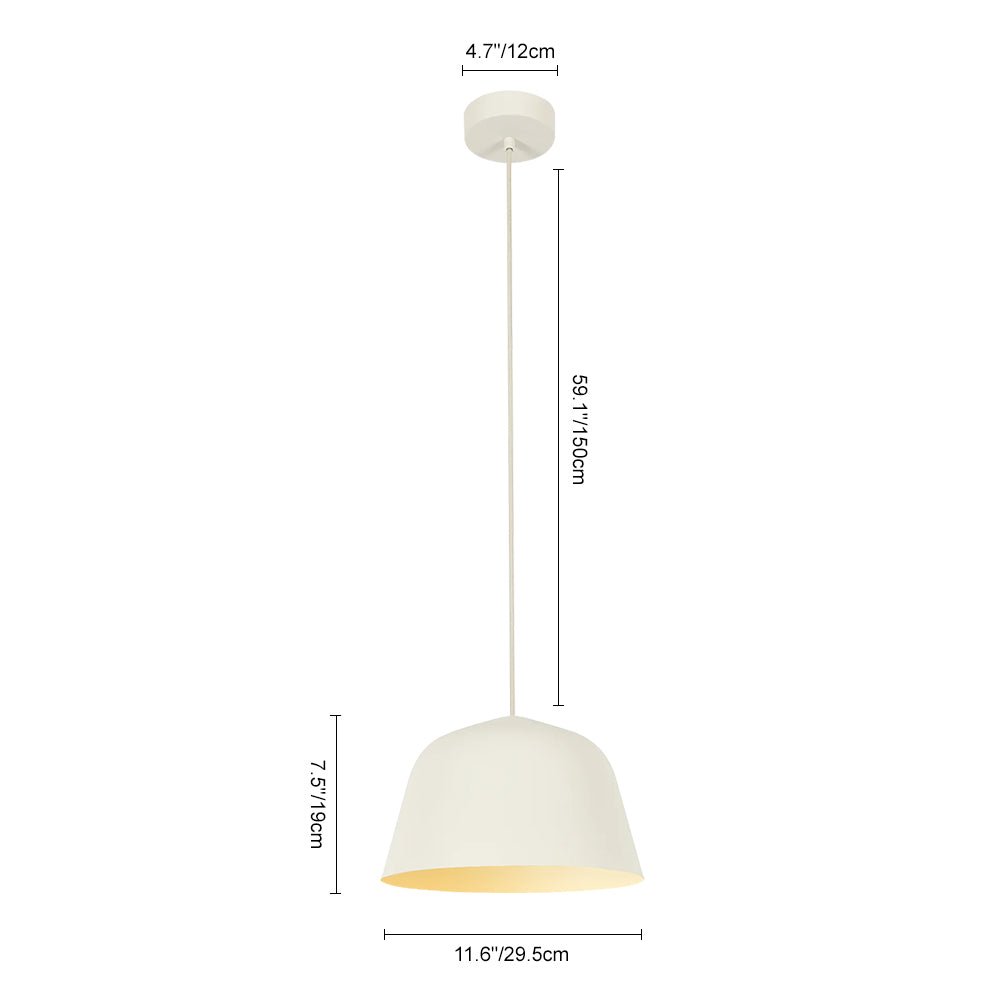 Pendantlightie-Modern 1-Light Texture Chalk Squat Dome Pendant Light-Pendants-White-