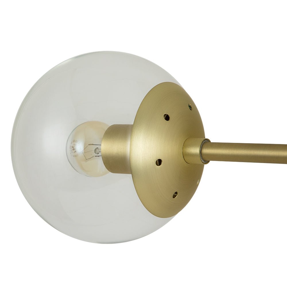 Pendantlightie-Modern 2-Light Clear Glass Double Globe Wall Light-Wall Light-Gold-