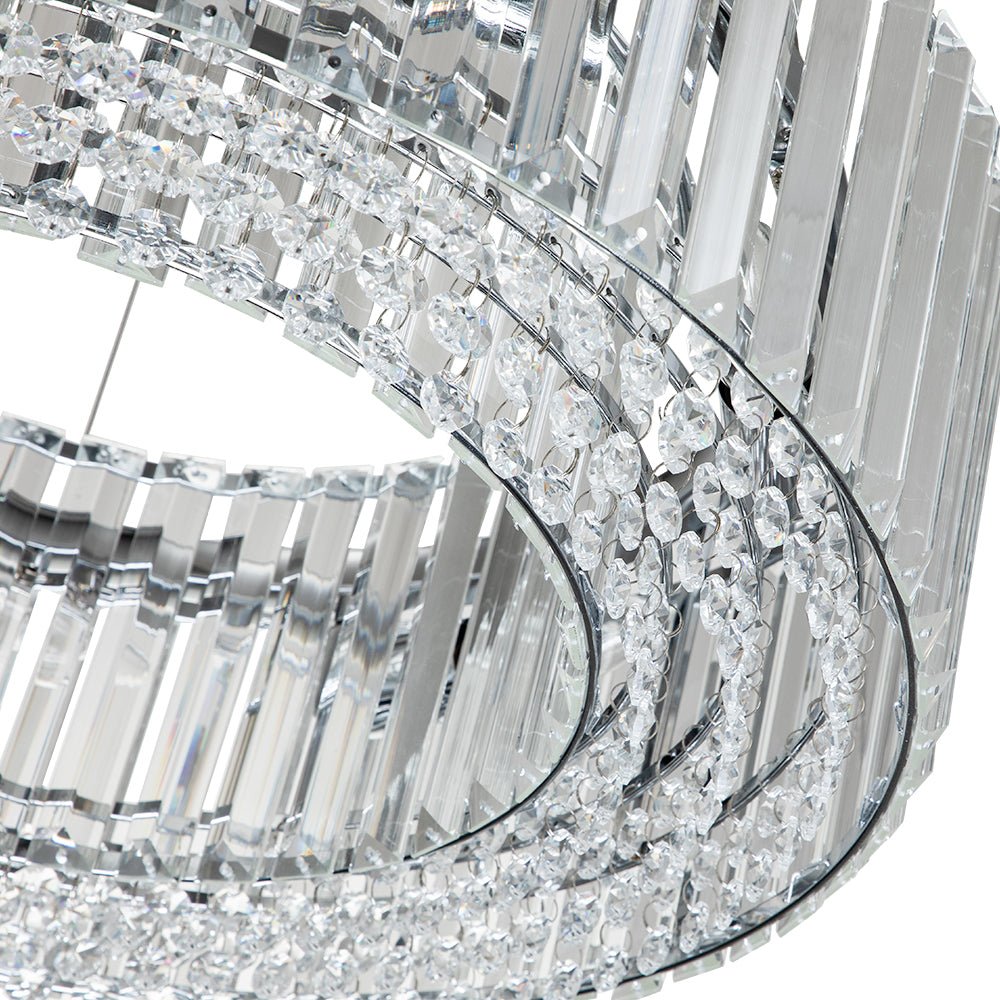 Pendantlightie-Modern 6-Light Drum Round Glass Crystal Chandelier-Chandeliers--