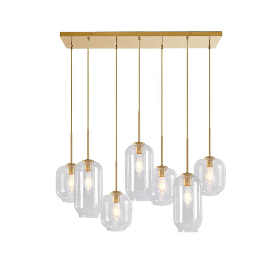 Pendantlightie-Modern 7-Light Cluster Glass Pendant Lights-Pendants-Brass-