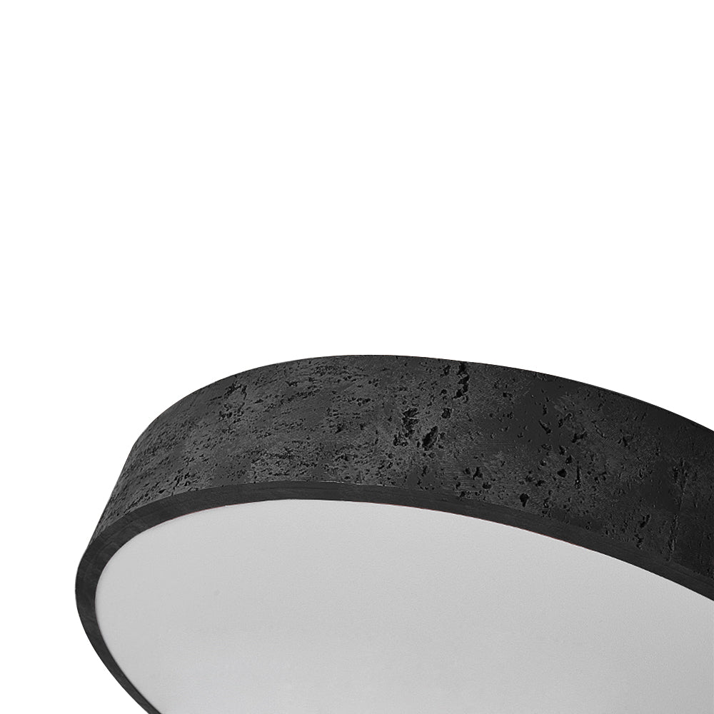 Pendantlightie-Modern Dimmable Led Resin Round Flush Mount Ceiling Light-Flush Mount-15.7 in (40 cm)-Black