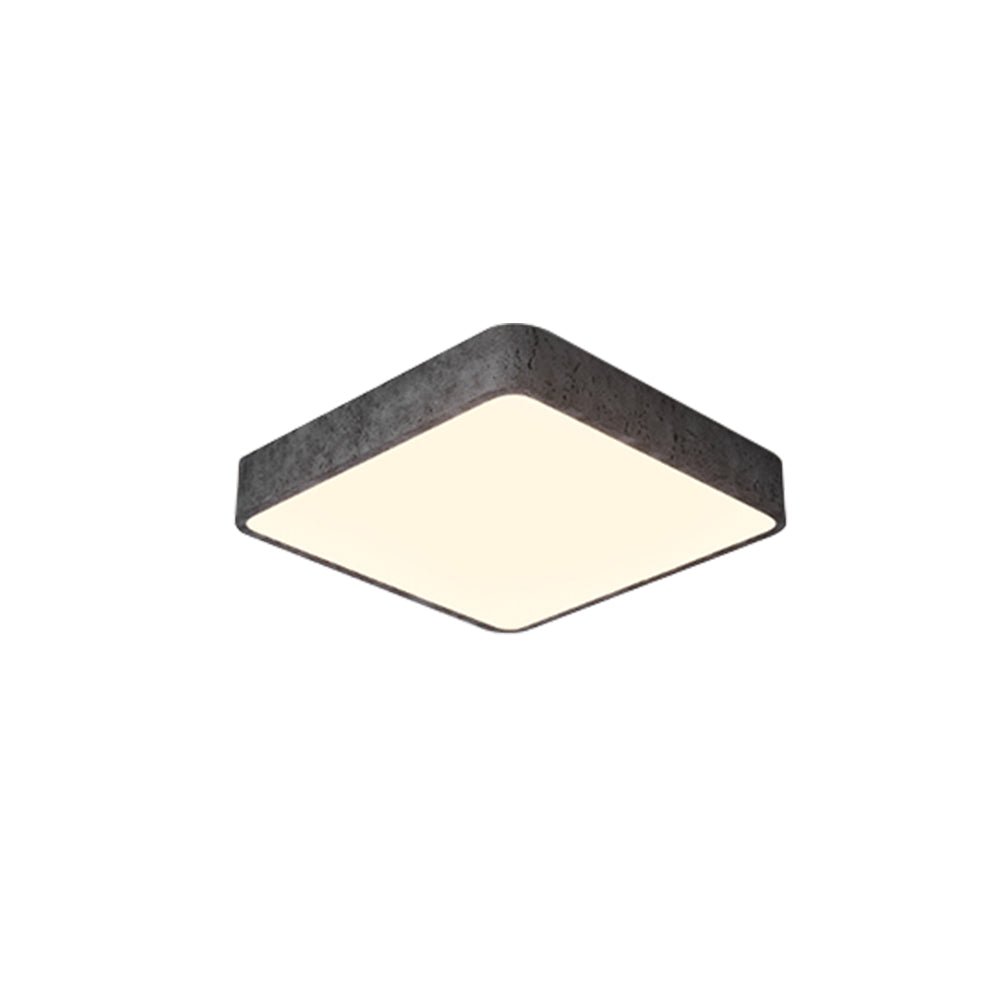 Pendantlightie-Modern Dimmable Resin Square Led Flush Mount-Flush Mount-15.7 in (40 cm)-Black
