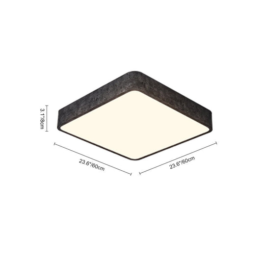 Pendantlightie-Modern Dimmable Resin Square Led Flush Mount-Flush Mount-15.7 in (40 cm)-Black