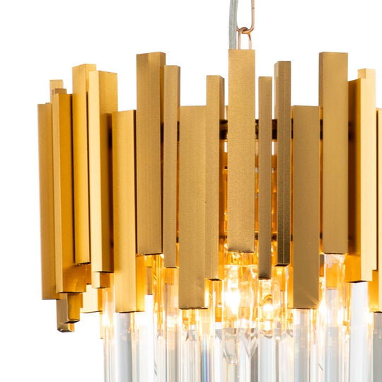Pendantlightie-Modern Luxury 3-Light Gold Glass Crystal Chandelier For Dining Room-Chandeliers--
