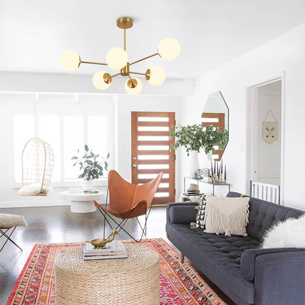 Modern Mid-Century Bubble Sputnik Chandelier | Gold Sputnik Light ...