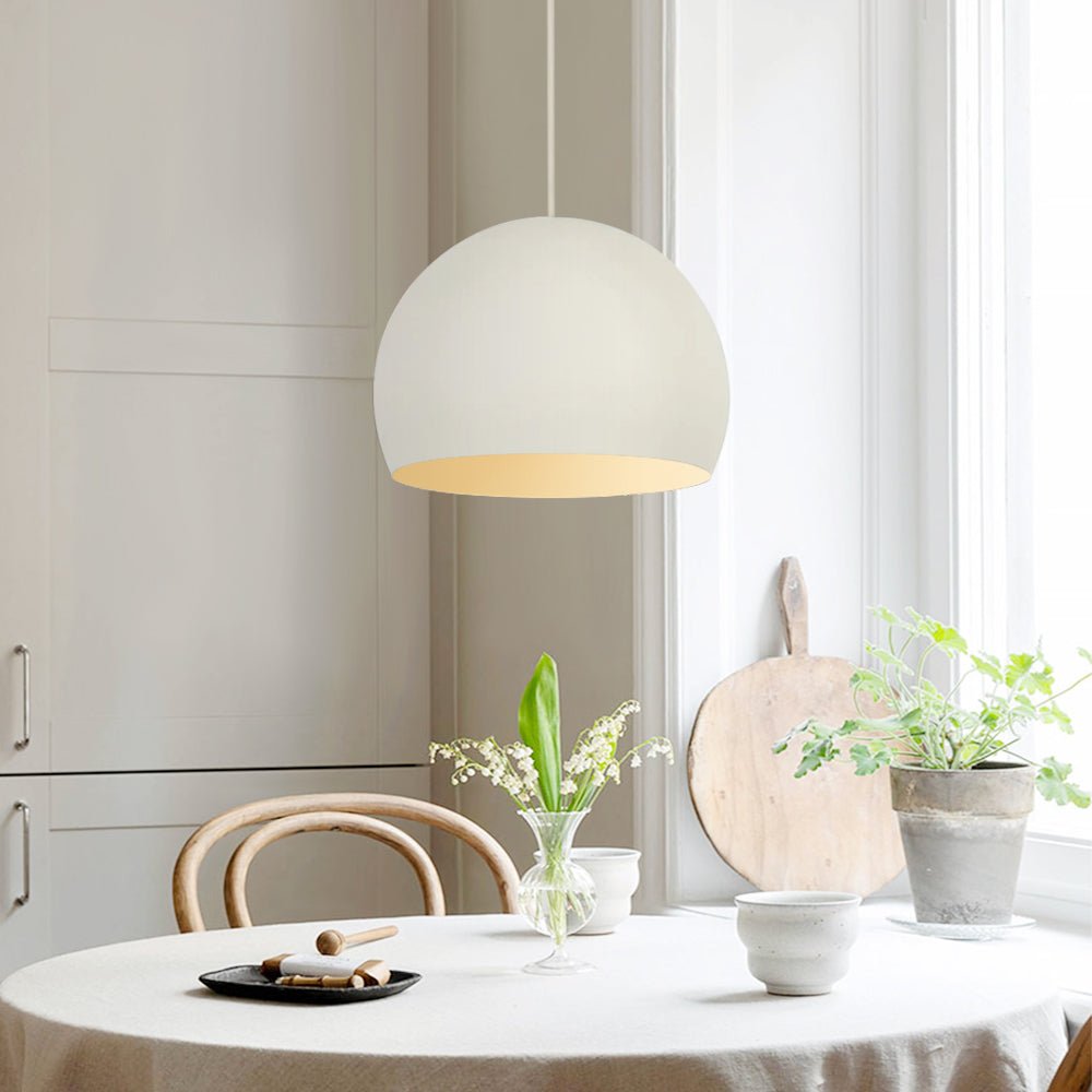 Pendantlightie-Modern Minimalist 1-Light Texture Chalk Round Pendant Light-Pendants-White-
