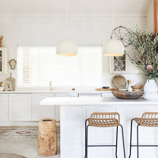 Pendantlightie-Modern Minimalist 1-Light Texture Chalk Round Pendant Light-Pendants-White-