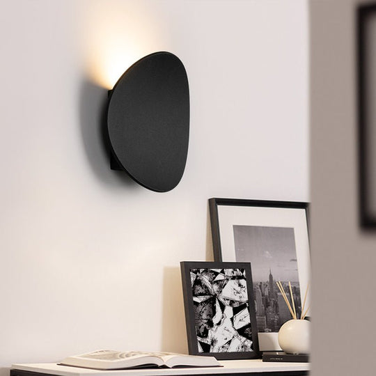 Pendantlightie-Modern Minimalist Curved Round Led Wall Sconce-Wall Light-Black-