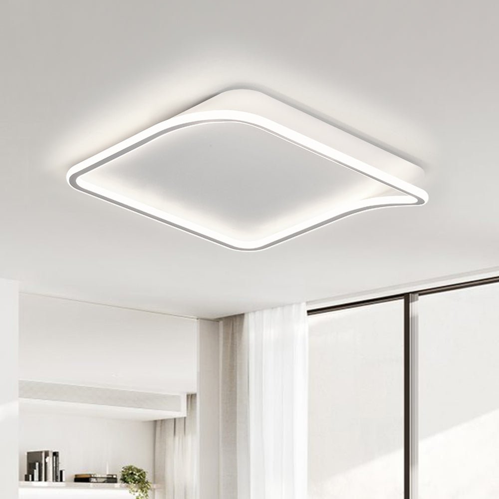 Pendantlightie-Modern Minimalist Flush Mount Square Led Ceiling Light-Flush Mount-White-Cool White Light