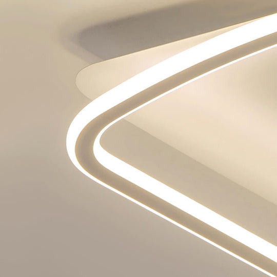 Pendantlightie-Modern Minimalist Flush Mount Square Led Ceiling Light-Flush Mount-White-Warm White Light