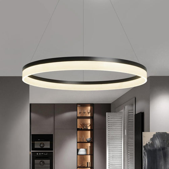 PendantLightie-Modern Minimalist Led Circle Light-Pendants-24 Inches-Warm White
