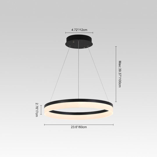 PendantLightie-Modern Minimalist Led Circle Light-Pendants-24 Inches-Warm White