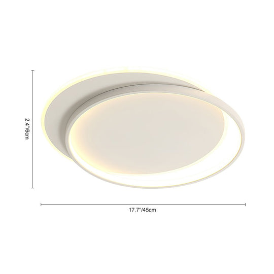 Pendantlightie-Modern Slim Double Ring Round Led Ceiling Light-Flush Mount-Cool White Light-White