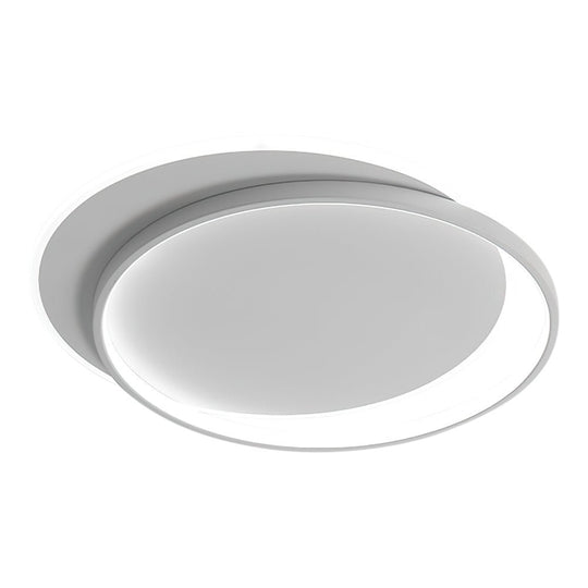 Pendantlightie-Modern Slim Double Ring Round Led Ceiling Light-Flush Mount-Cool White Light-White