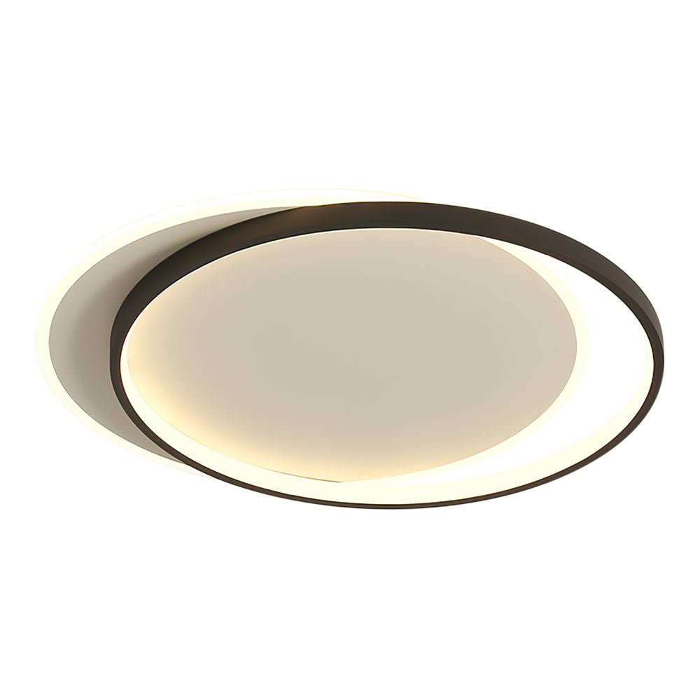 Pendantlightie-Modern Slim Double Ring Round Led Ceiling Light-Flush Mount-Cool White Light-White