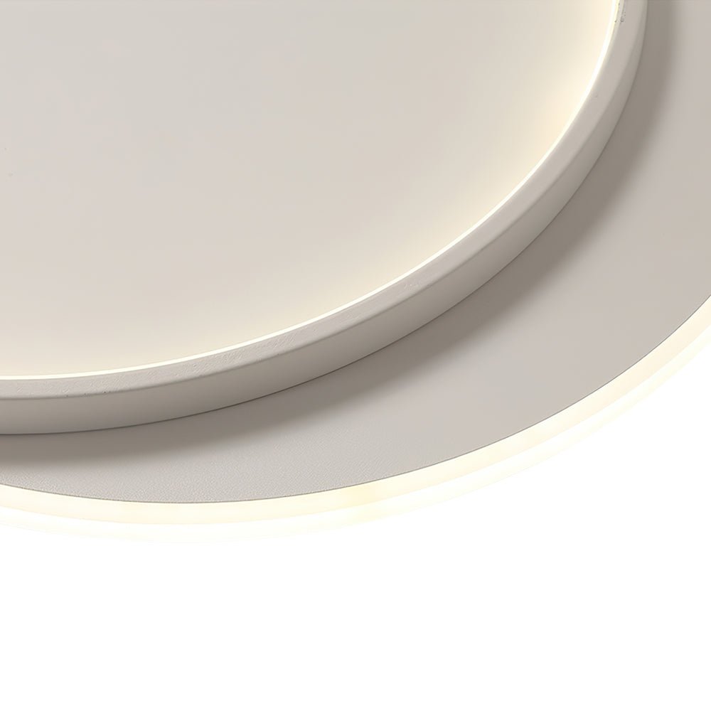 Pendantlightie-Modern Slim Double Ring Round Led Ceiling Light-Flush Mount-Cool White Light-White