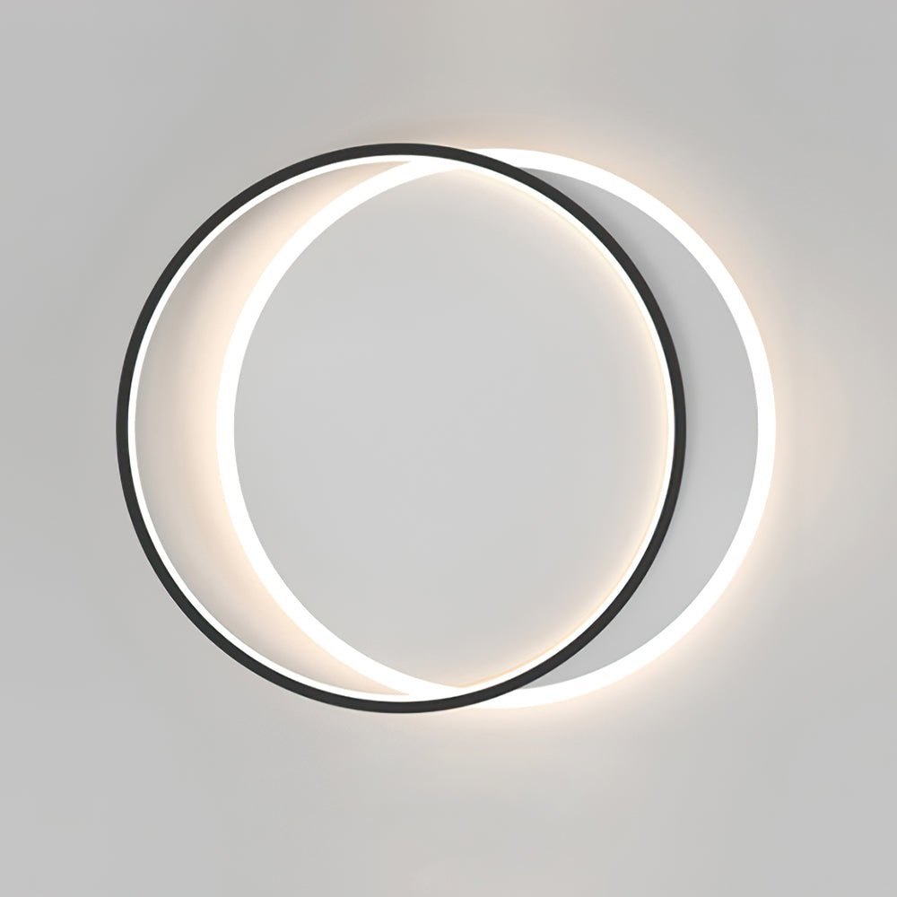 Pendantlightie-Modern Slim Double Ring Round Led Ceiling Light-Flush Mount-Cool White Light-White